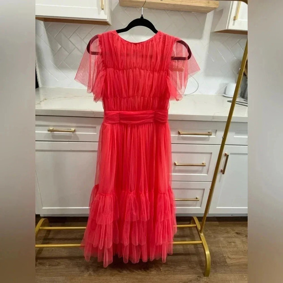 Showpo Jiraye Coral Tulle Midi Dress - Picture 4 of 4